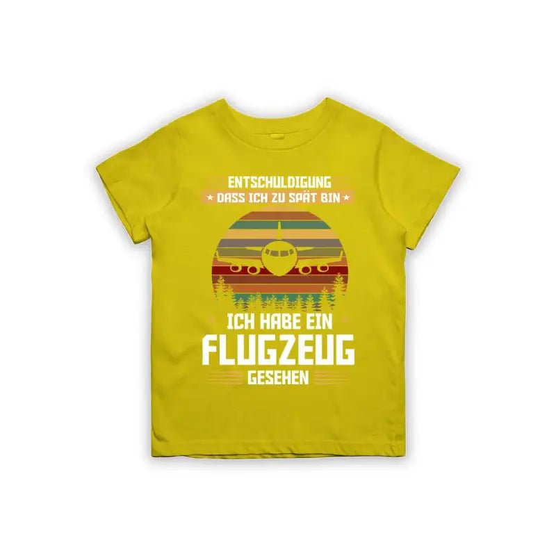 Entschuldigung dass ich zu spät bin... ich habe ein Flugzeug gesehen Kinder T-Shirt - Schwarzer - Kaffee
