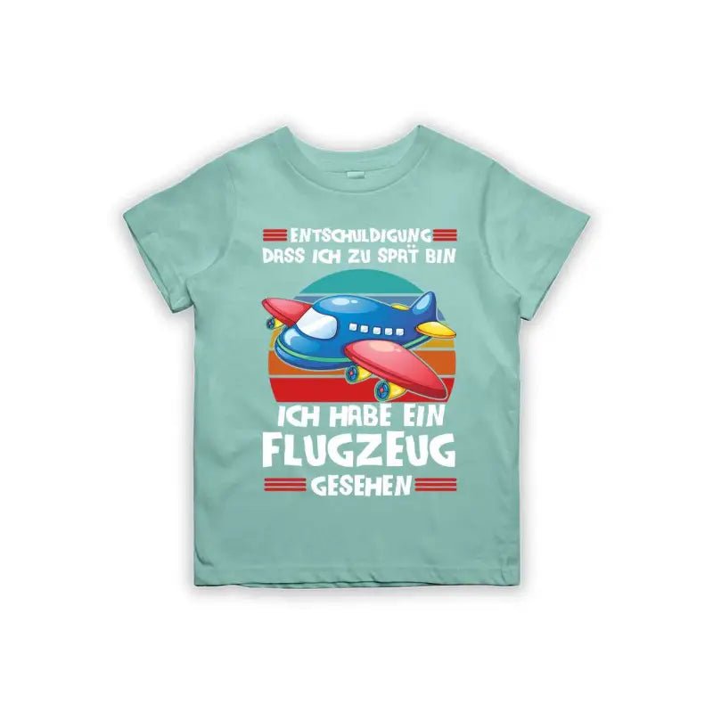 Entschuldigung dass ich zu spät bin... ich habe ein Flugzeug gesehen Kinder T-Shirt - Schwarzer - Kaffee