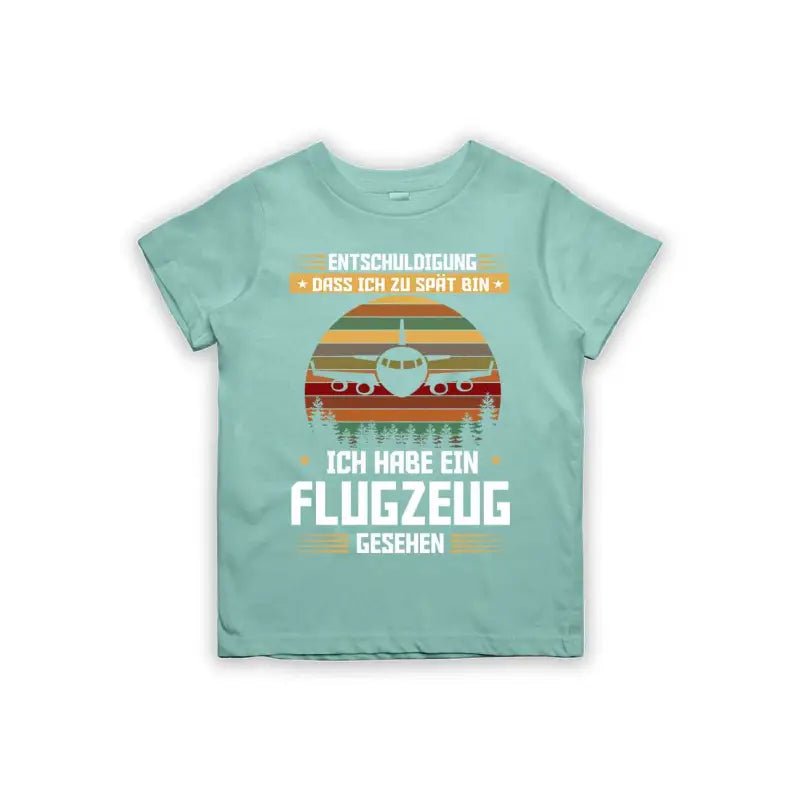 Entschuldigung dass ich zu spät bin... ich habe ein Flugzeug gesehen Kinder T-Shirt - Schwarzer - Kaffee