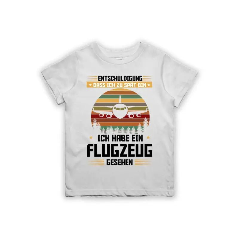 Entschuldigung dass ich zu spät bin... ich habe ein Flugzeug gesehen Kinder T-Shirt - Schwarzer - Kaffee