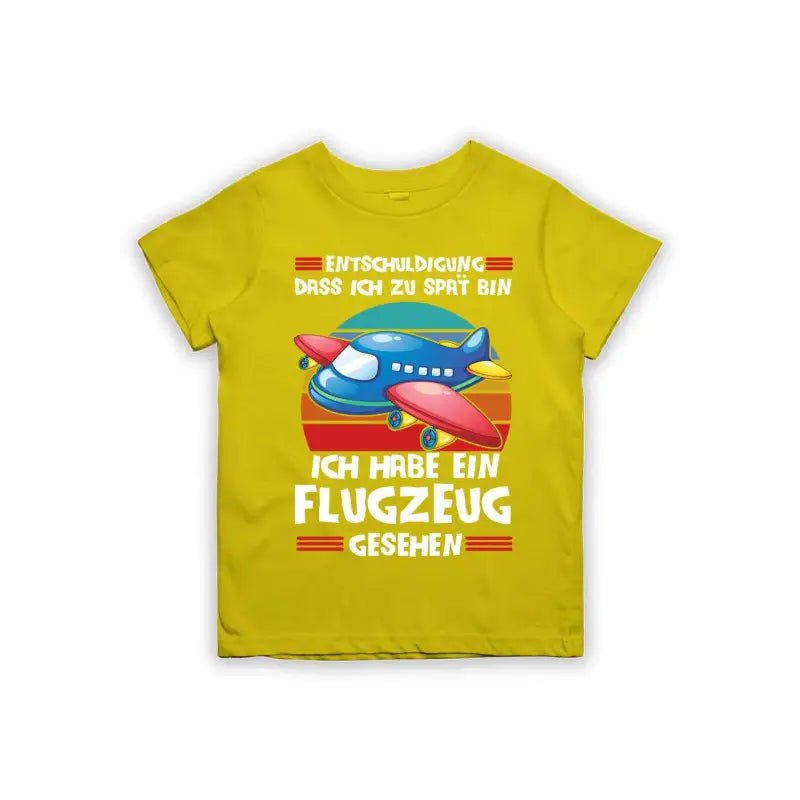 Entschuldigung dass ich zu spät bin... ich habe ein Flugzeug gesehen Kinder T-Shirt - Schwarzer - Kaffee