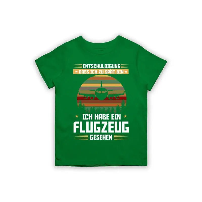 Entschuldigung dass ich zu spät bin... ich habe ein Flugzeug gesehen Kinder T-Shirt - Schwarzer - Kaffee