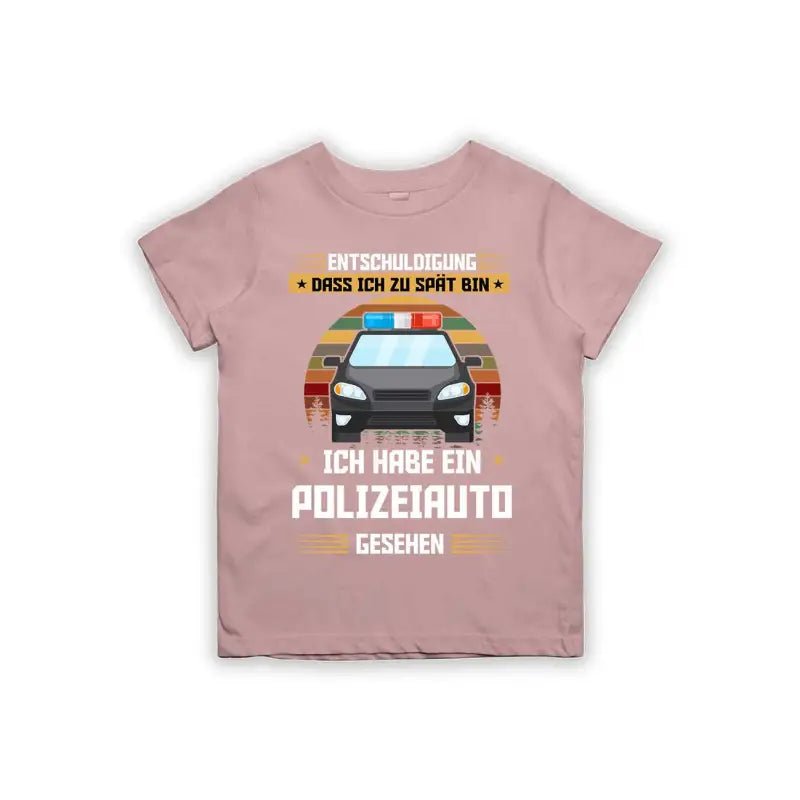 Entschuldigung dass ich zu spät bin... ich habe ein Polizeiauto gesehen Kinder T-Shirt - Schwarzer - Kaffee