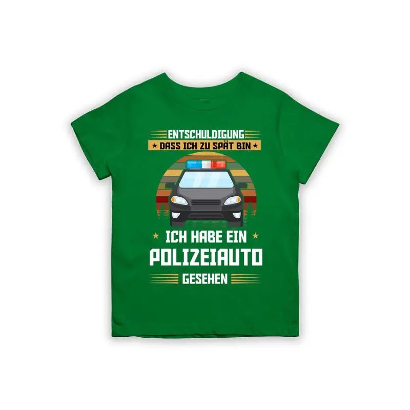 Entschuldigung dass ich zu spät bin... ich habe ein Polizeiauto gesehen Kinder T-Shirt - Schwarzer - Kaffee