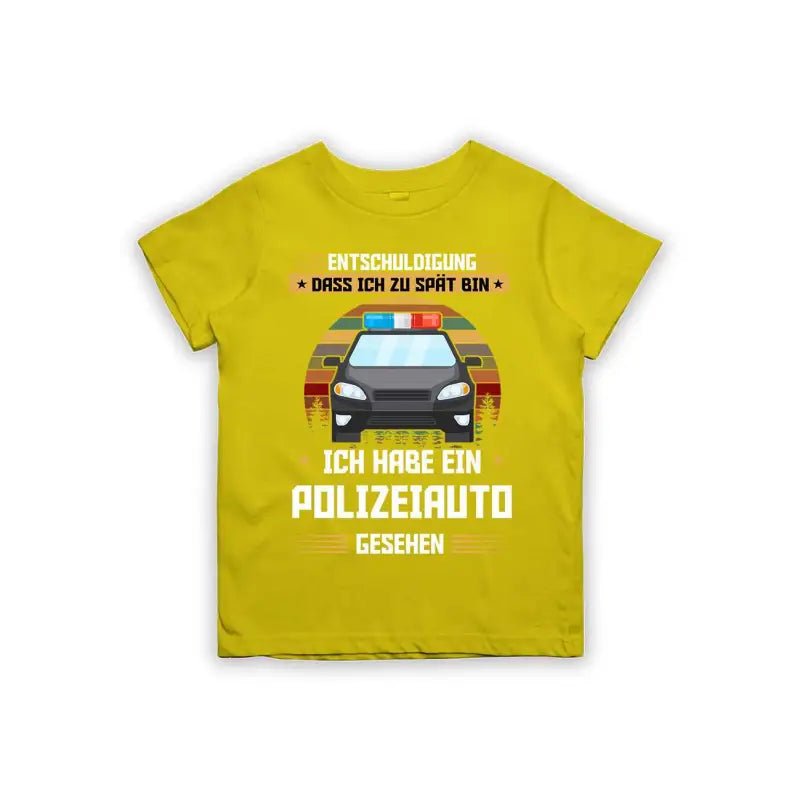 Entschuldigung dass ich zu spät bin... ich habe ein Polizeiauto gesehen Kinder T-Shirt - Schwarzer - Kaffee