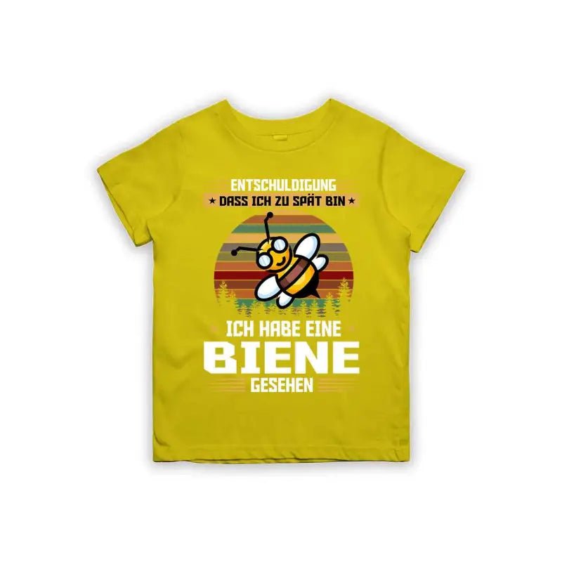 Entschuldigung dass ich zu spät bin... ich habe eine Biene gesehen Kinder T-Shirt - Schwarzer - Kaffee