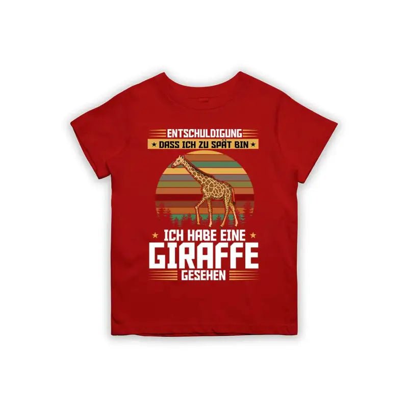 Entschuldigung dass ich zu spät bin... ich habe eine Giraffe gesehen Kinder T-Shirt - Schwarzer - Kaffee