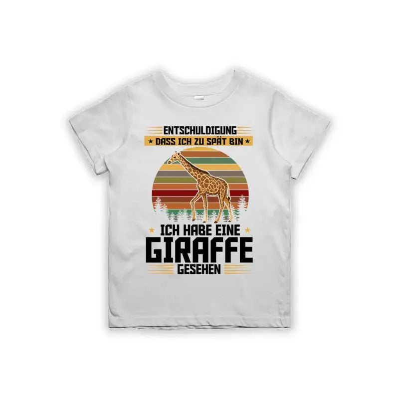 Entschuldigung dass ich zu spät bin... ich habe eine Giraffe gesehen Kinder T-Shirt - Schwarzer - Kaffee