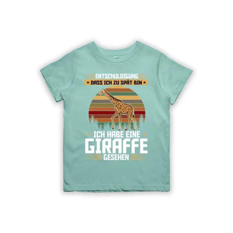 Entschuldigung dass ich zu spät bin... ich habe eine Giraffe gesehen Kinder T-Shirt - Schwarzer - Kaffee