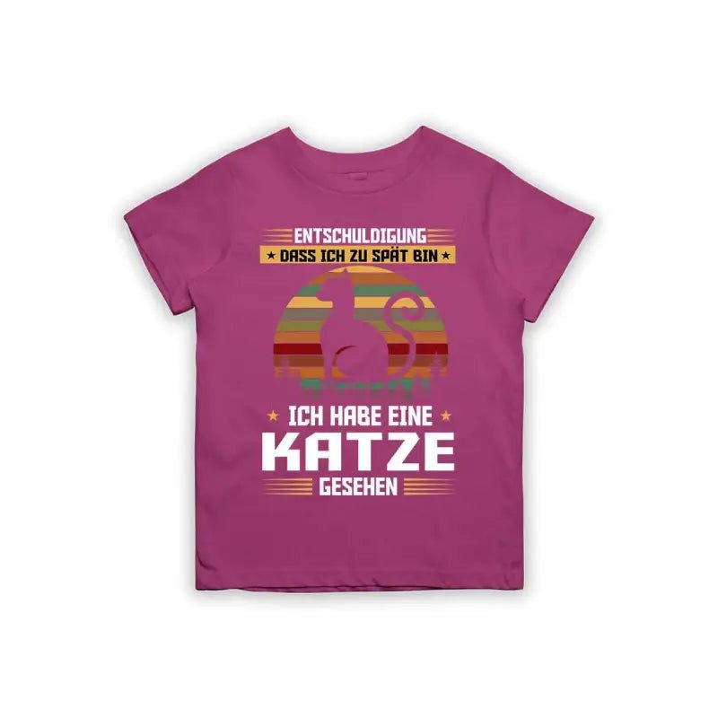 Entschuldigung dass ich zu spät bin... ich habe eine Katze gesehen Kinder T-Shirt - Schwarzer - Kaffee