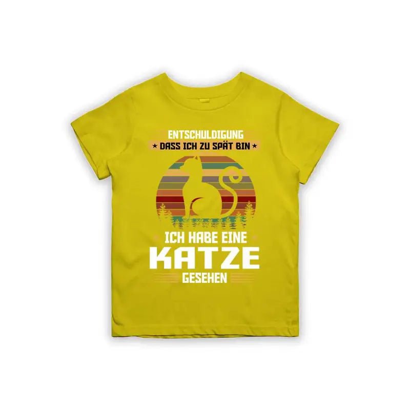Entschuldigung dass ich zu spät bin... ich habe eine Katze gesehen Kinder T-Shirt - Schwarzer - Kaffee