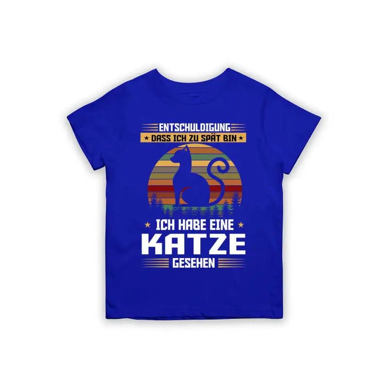 Entschuldigung dass ich zu spät bin... ich habe eine Katze gesehen Kinder T-Shirt - Schwarzer - Kaffee