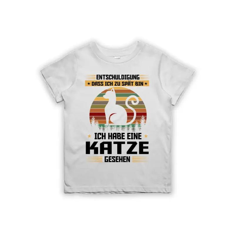Entschuldigung dass ich zu spät bin... ich habe eine Katze gesehen Kinder T-Shirt - Schwarzer - Kaffee