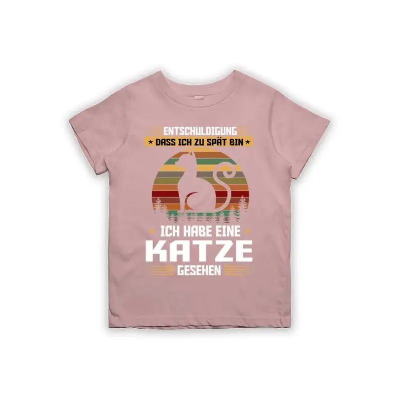 Entschuldigung dass ich zu spät bin... ich habe eine Katze gesehen Kinder T-Shirt - Schwarzer - Kaffee