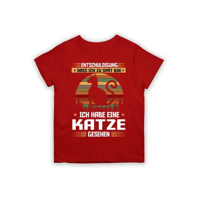 Entschuldigung dass ich zu spät bin... ich habe eine Katze gesehen Kinder T-Shirt - Schwarzer - Kaffee
