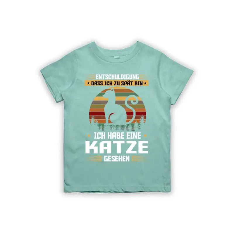 Entschuldigung dass ich zu spät bin... ich habe eine Katze gesehen Kinder T-Shirt - Schwarzer - Kaffee