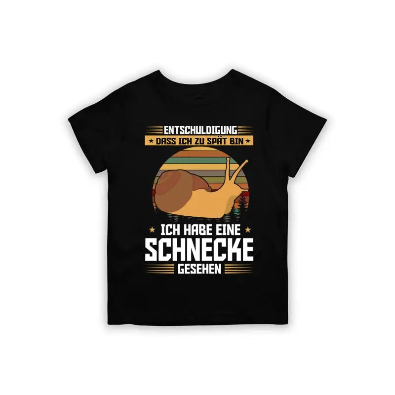 Entschuldigung dass ich zu spät bin... ich habe eine Schnecke gesehen Kinder T-Shirt - Schwarzer - Kaffee