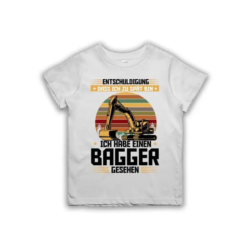 Entschuldigung dass ich zu spät bin... ich habe einen Bagger gesehen Kinder T-Shirt - Schwarzer - Kaffee