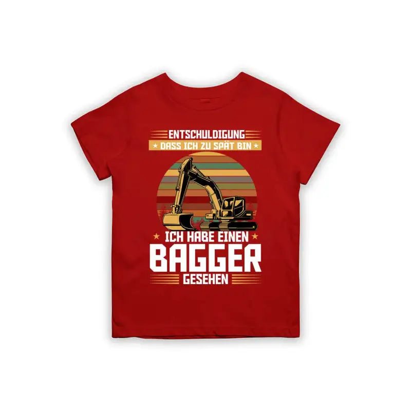 Entschuldigung dass ich zu spät bin... ich habe einen Bagger gesehen Kinder T-Shirt - Schwarzer - Kaffee
