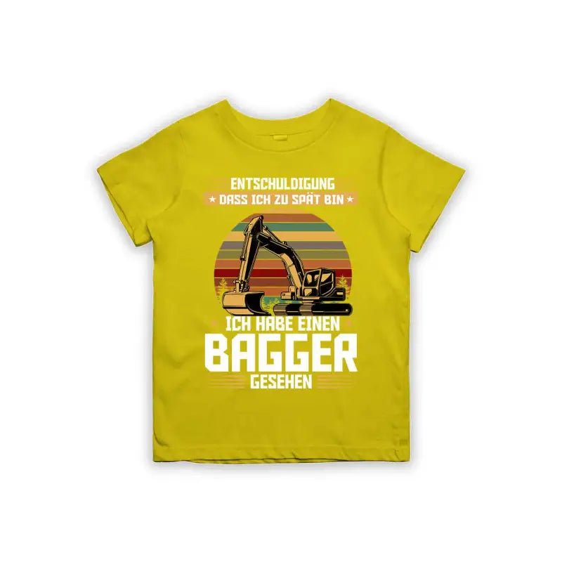 Entschuldigung dass ich zu spät bin... ich habe einen Bagger gesehen Kinder T-Shirt - Schwarzer - Kaffee