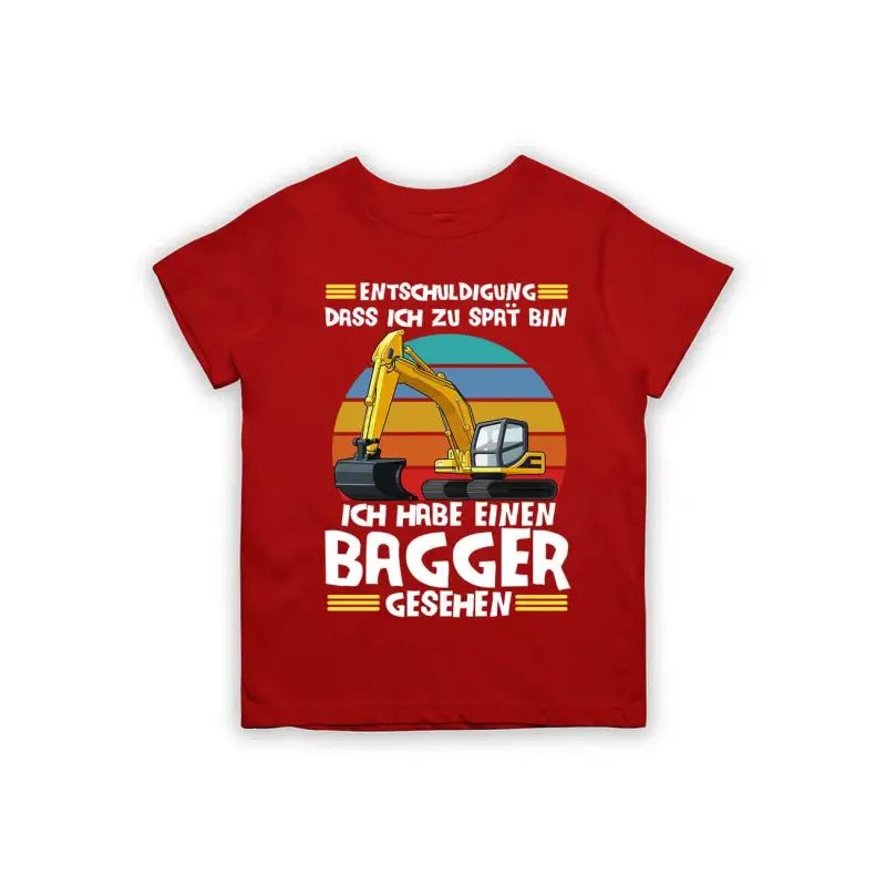 Entschuldigung dass ich zu spät bin... ich habe einen Bagger gesehen Kinder T-Shirt - Schwarzer - Kaffee