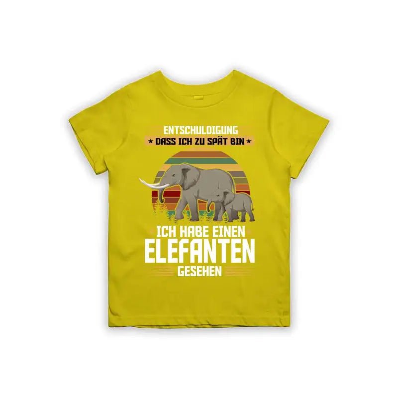 Entschuldigung dass ich zu spät bin... ich habe einen Elefanten gesehen Kinder T-Shirt - Schwarzer - Kaffee
