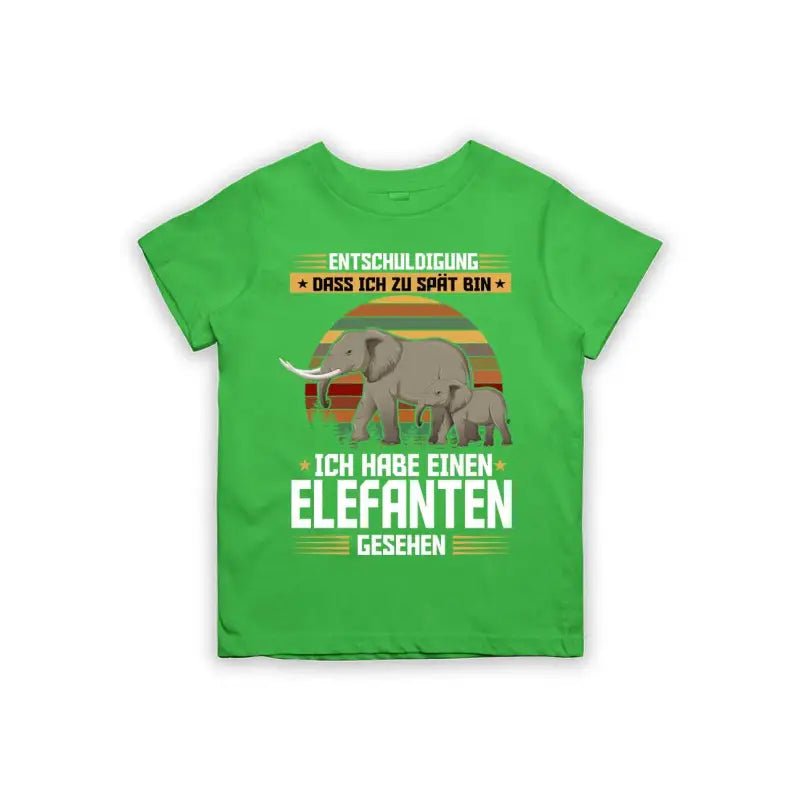 Entschuldigung dass ich zu spät bin... ich habe einen Elefanten gesehen Kinder T-Shirt - Schwarzer - Kaffee