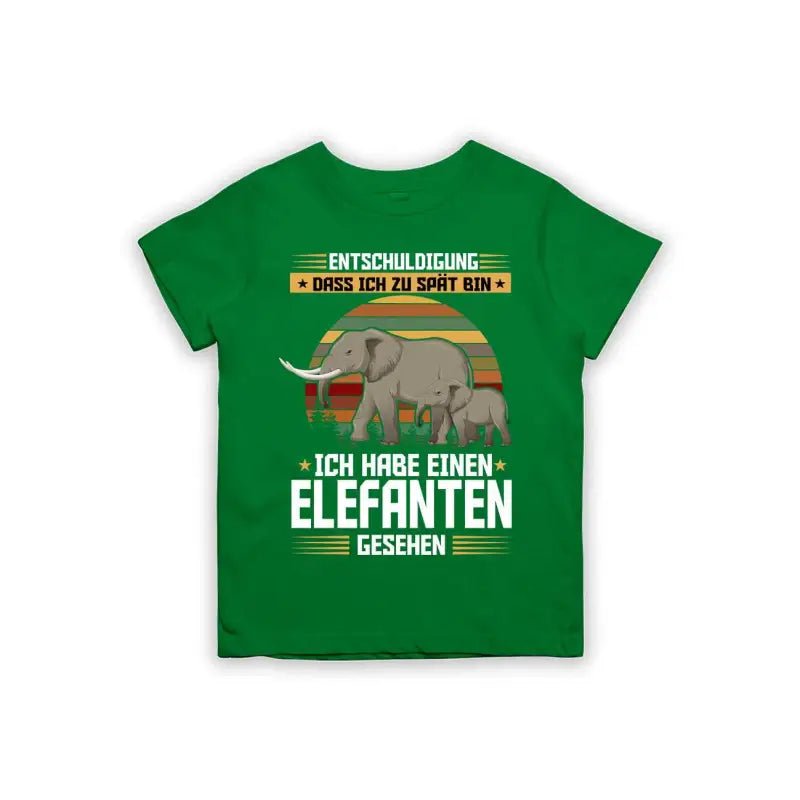 Entschuldigung dass ich zu spät bin... ich habe einen Elefanten gesehen Kinder T-Shirt - Schwarzer - Kaffee