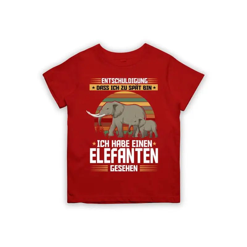 Entschuldigung dass ich zu spät bin... ich habe einen Elefanten gesehen Kinder T-Shirt - Schwarzer - Kaffee