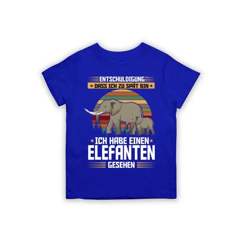 Entschuldigung dass ich zu spät bin... ich habe einen Elefanten gesehen Kinder T-Shirt - Schwarzer - Kaffee