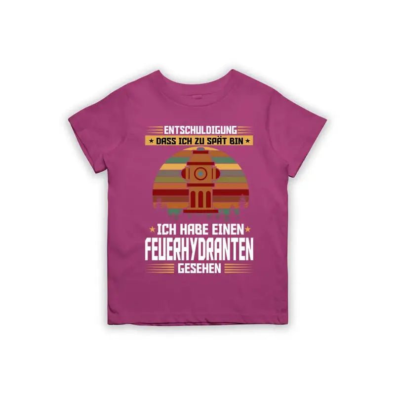 Entschuldigung dass ich zu spät bin... ich habe einen Feuerhydranten gesehen Kinder T-Shirt - Schwarzer - Kaffee