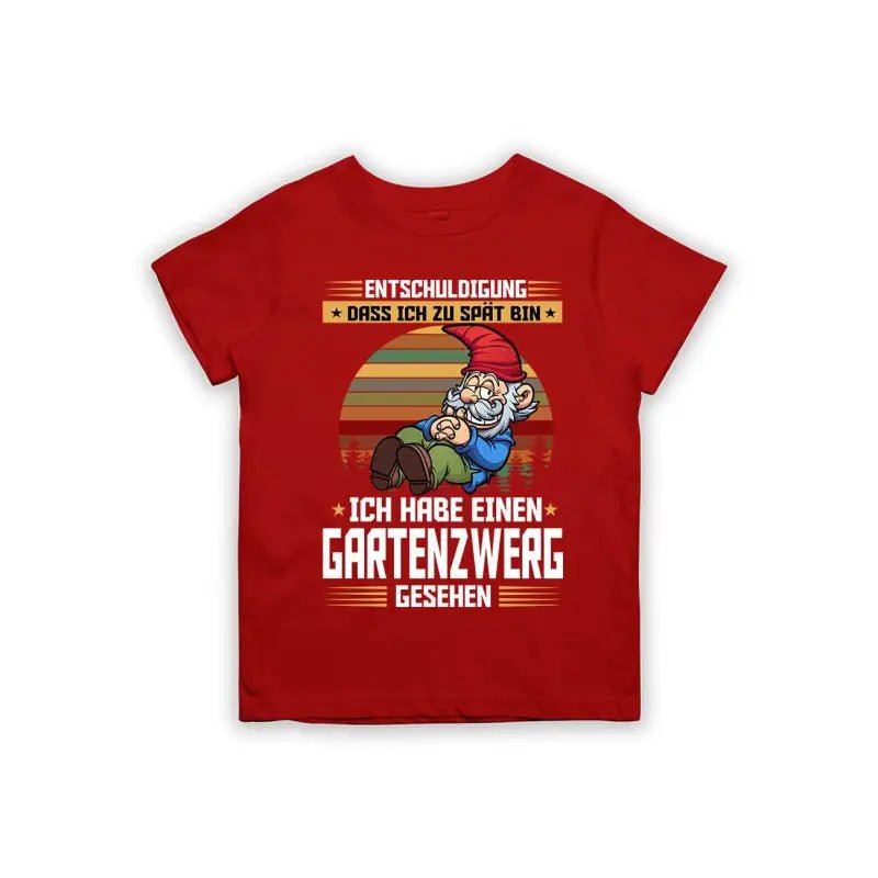 Entschuldigung dass ich zu spät bin... ich habe einen Gartenzwerg gesehen Kinder T-Shirt - Schwarzer - Kaffee