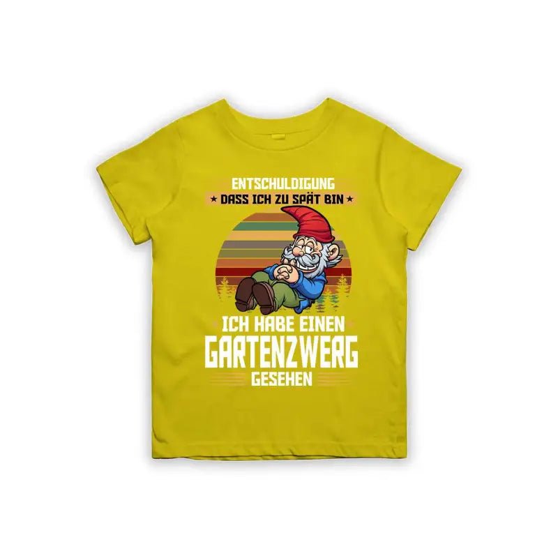 Entschuldigung dass ich zu spät bin... ich habe einen Gartenzwerg gesehen Kinder T-Shirt - Schwarzer - Kaffee
