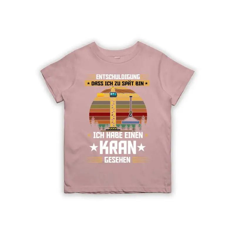Entschuldigung dass ich zu spät bin... ich habe einen Kran gesehen Kinder T-Shirt - Schwarzer - Kaffee
