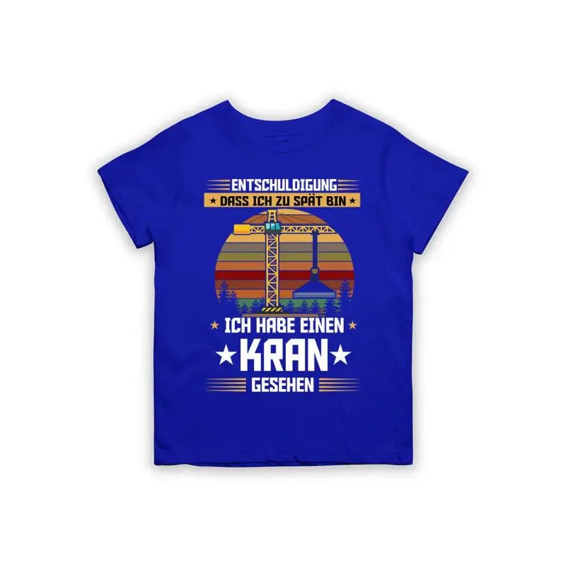 Entschuldigung dass ich zu spät bin... ich habe einen Kran gesehen Kinder T-Shirt - Schwarzer - Kaffee