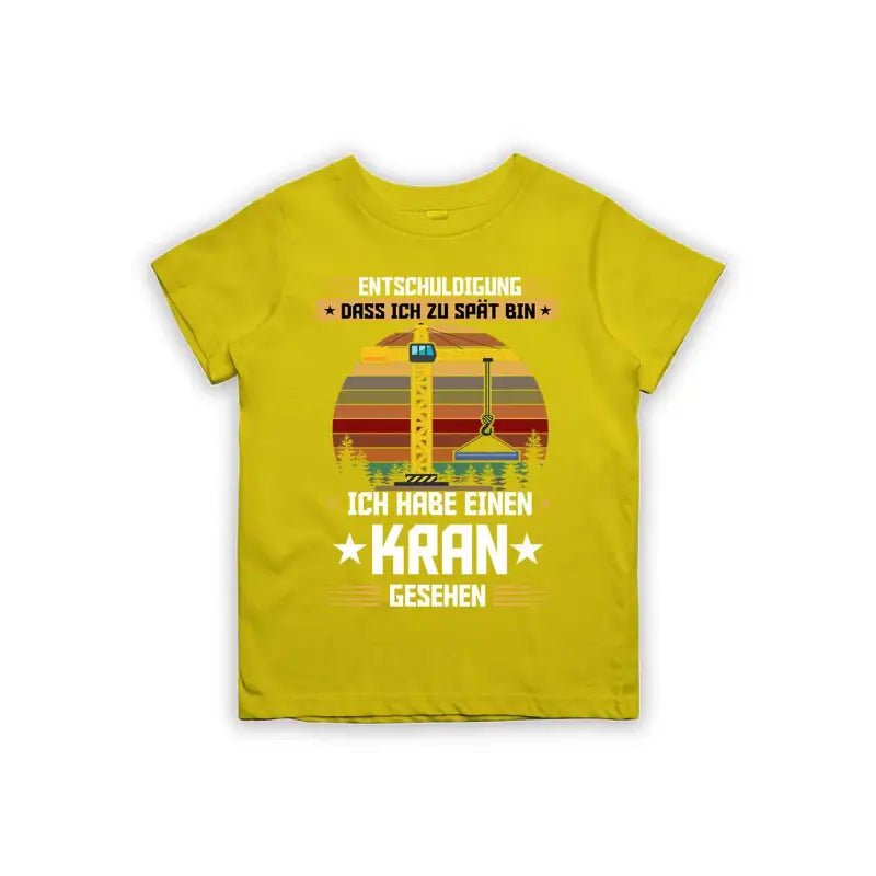 Entschuldigung dass ich zu spät bin... ich habe einen Kran gesehen Kinder T-Shirt - Schwarzer - Kaffee
