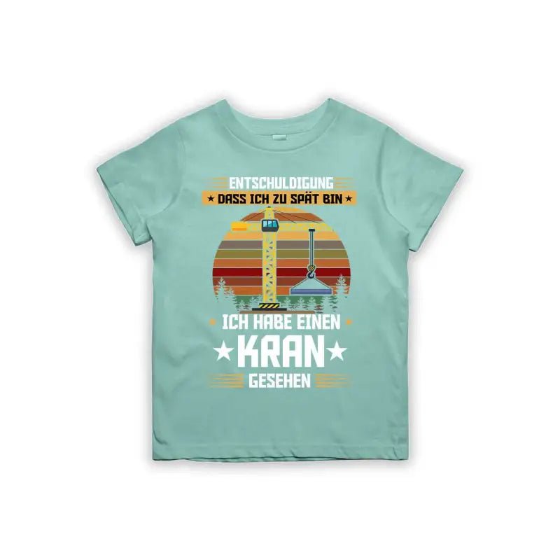 Entschuldigung dass ich zu spät bin... ich habe einen Kran gesehen Kinder T-Shirt - Schwarzer - Kaffee
