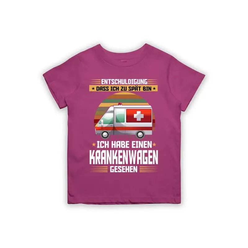 Entschuldigung dass ich zu spät bin... ich habe einen Krankenwagen gesehen Kinder T-Shirt - Schwarzer - Kaffee