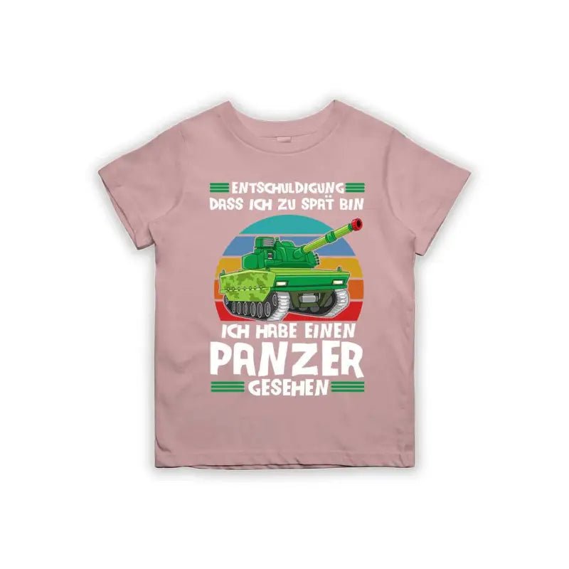Entschuldigung dass ich zu spät bin... ich habe einen Panzer gesehen Kinder T-Shirt - Schwarzer - Kaffee