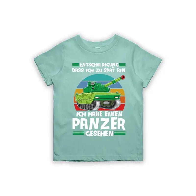 Entschuldigung dass ich zu spät bin... ich habe einen Panzer gesehen Kinder T-Shirt - Schwarzer - Kaffee