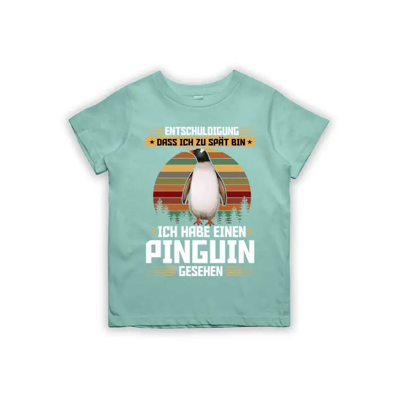 Entschuldigung dass ich zu spät bin... ich habe einen Pinguin gesehen Kinder T-Shirt - Schwarzer - Kaffee