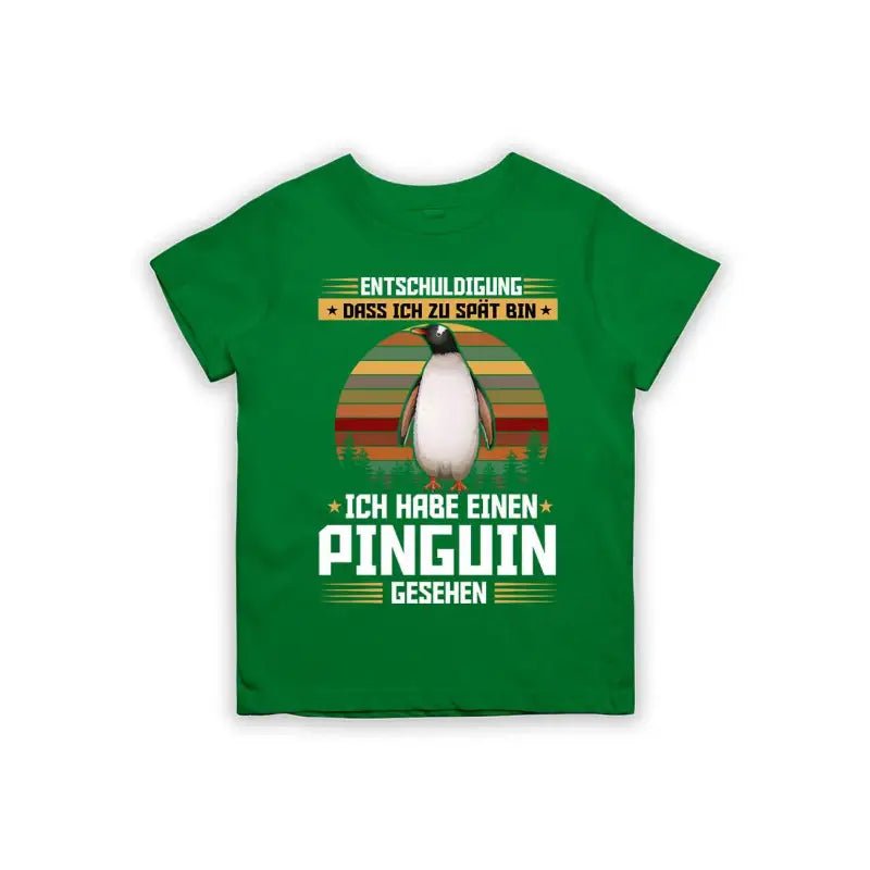 Entschuldigung dass ich zu spät bin... ich habe einen Pinguin gesehen Kinder T-Shirt - Schwarzer - Kaffee