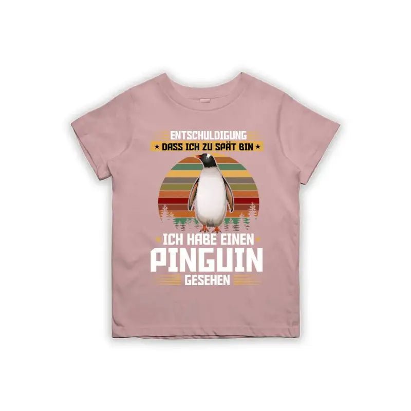 Entschuldigung dass ich zu spät bin... ich habe einen Pinguin gesehen Kinder T-Shirt - Schwarzer - Kaffee