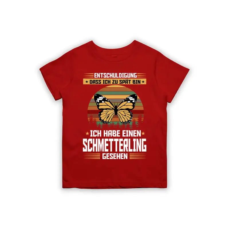 Entschuldigung dass ich zu spät bin... ich habe einen Schmetterling gesehen Kinder T-Shirt - Schwarzer - Kaffee