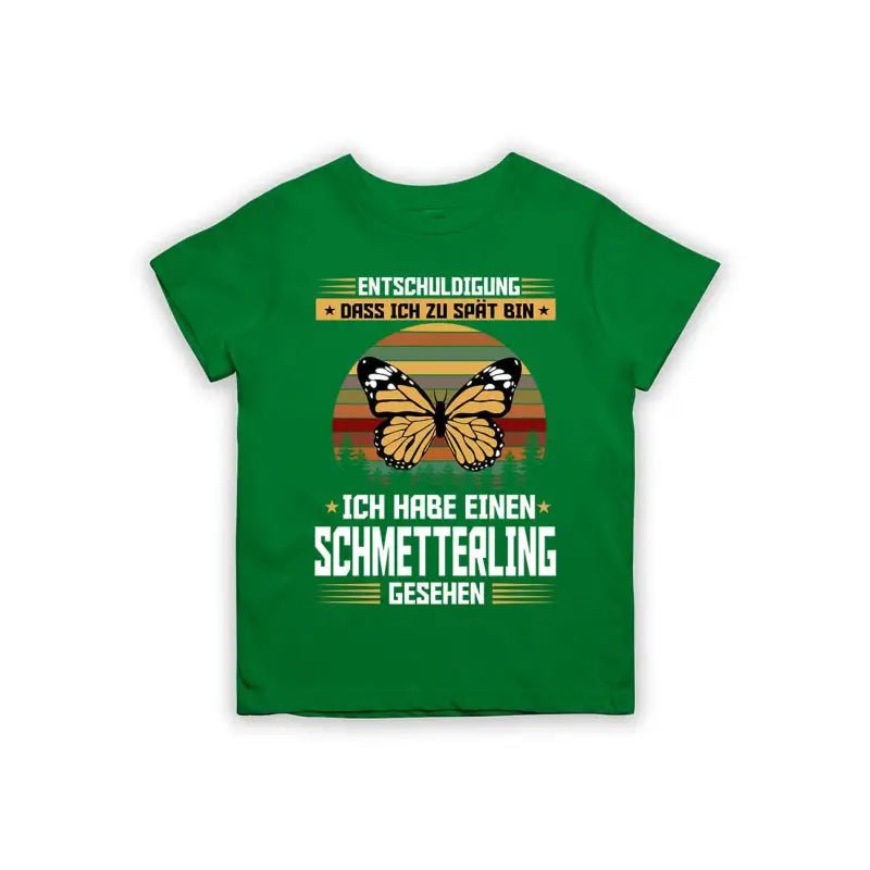Entschuldigung dass ich zu spät bin... ich habe einen Schmetterling gesehen Kinder T-Shirt - Schwarzer - Kaffee