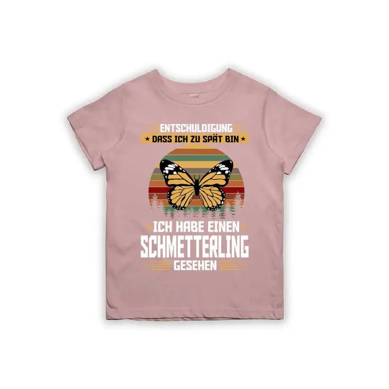 Entschuldigung dass ich zu spät bin... ich habe einen Schmetterling gesehen Kinder T-Shirt - Schwarzer - Kaffee