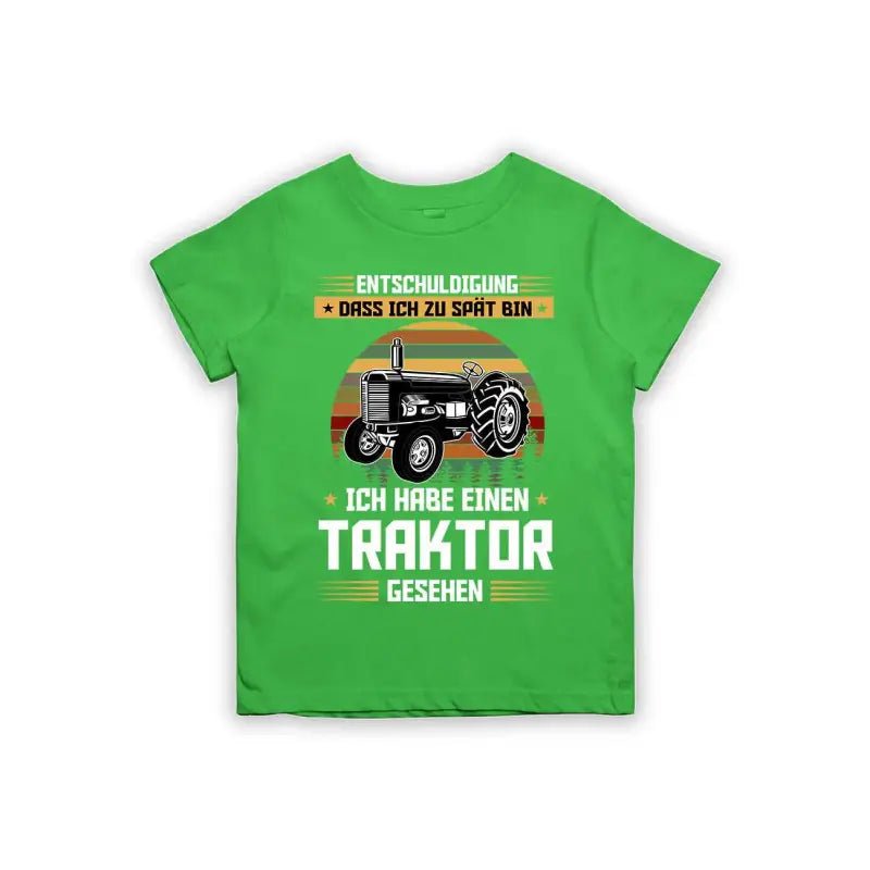 Entschuldigung dass ich zu spät bin... ich habe einen Traktor gesehen Kinder T-Shirt - Schwarzer - Kaffee