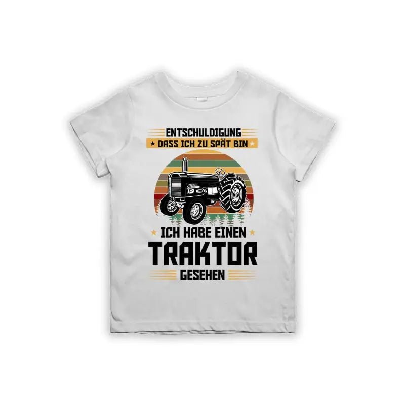 Entschuldigung dass ich zu spät bin... ich habe einen Traktor gesehen Kinder T-Shirt - Schwarzer - Kaffee