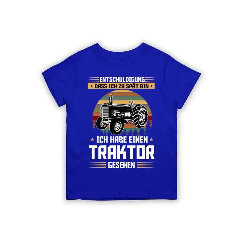 Entschuldigung dass ich zu spät bin... ich habe einen Traktor gesehen Kinder T-Shirt - Schwarzer - Kaffee