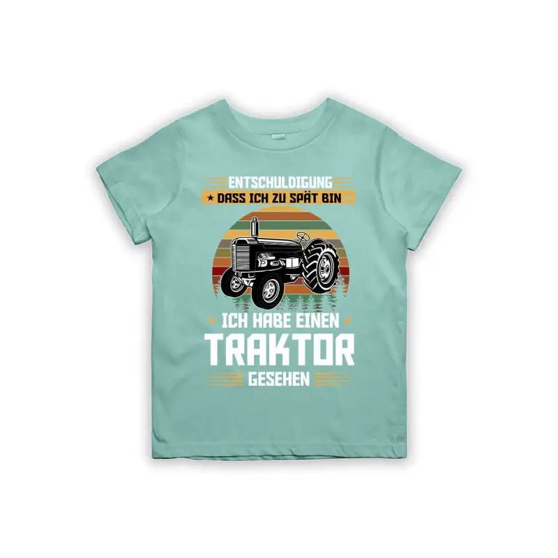 Entschuldigung dass ich zu spät bin... ich habe einen Traktor gesehen Kinder T-Shirt - Schwarzer - Kaffee
